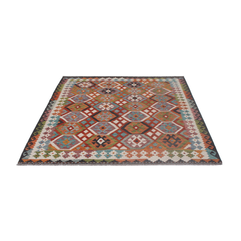 Kelim Rug - Splash - 192 x 157 cm - multicolored