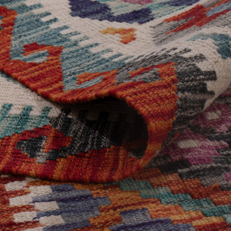 Kelim Rug - Splash - 195 x 158 cm - multicolored