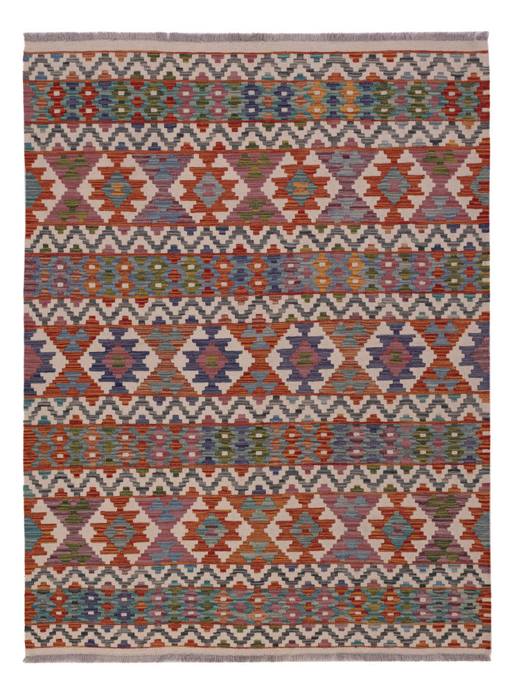 Kelim Rug - Splash - 202 x 151 cm - multicolored