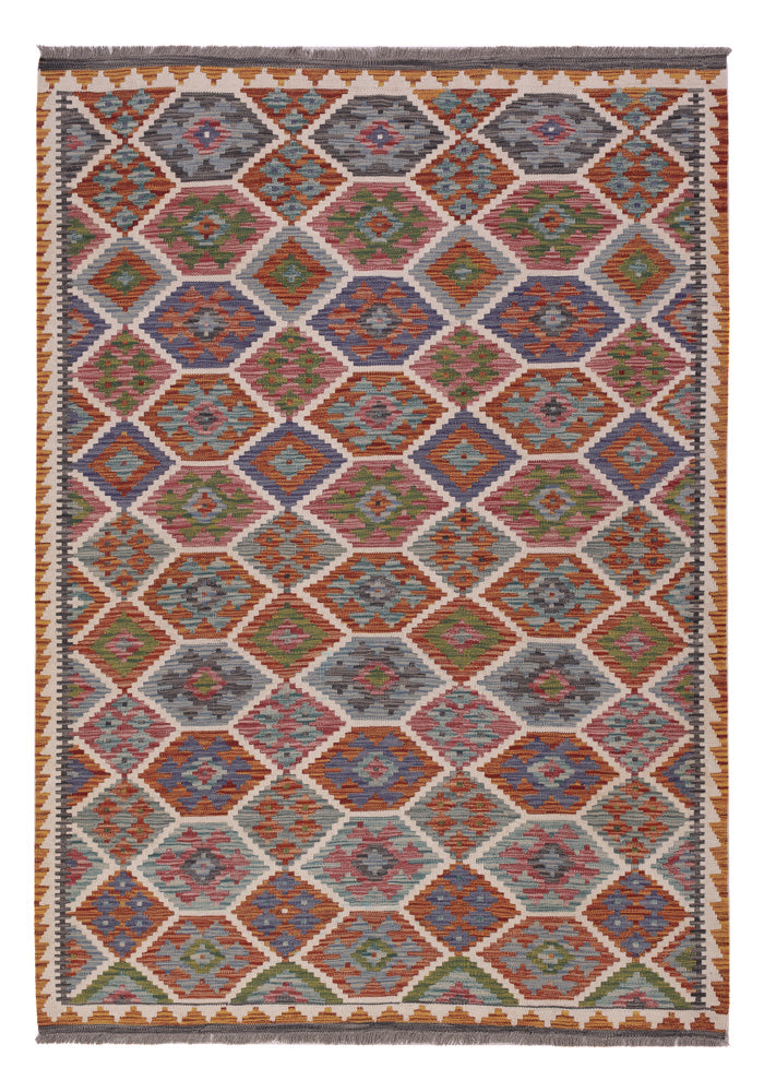 Kelim Rug - Splash - 204 x 146 cm - multicolored