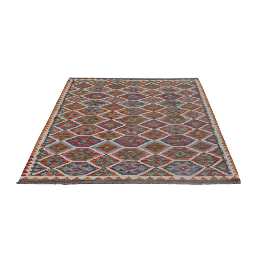 Kelim Rug - Splash - 204 x 146 cm - multicolored