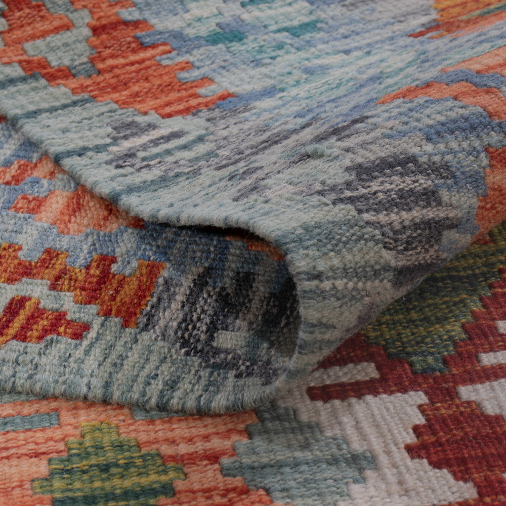 Kelim Rug - Splash - 195 x 154 cm - multicolored