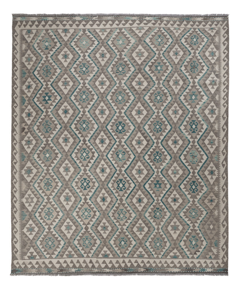Kelim Rug - Splash - 300 x 253 cm - light green