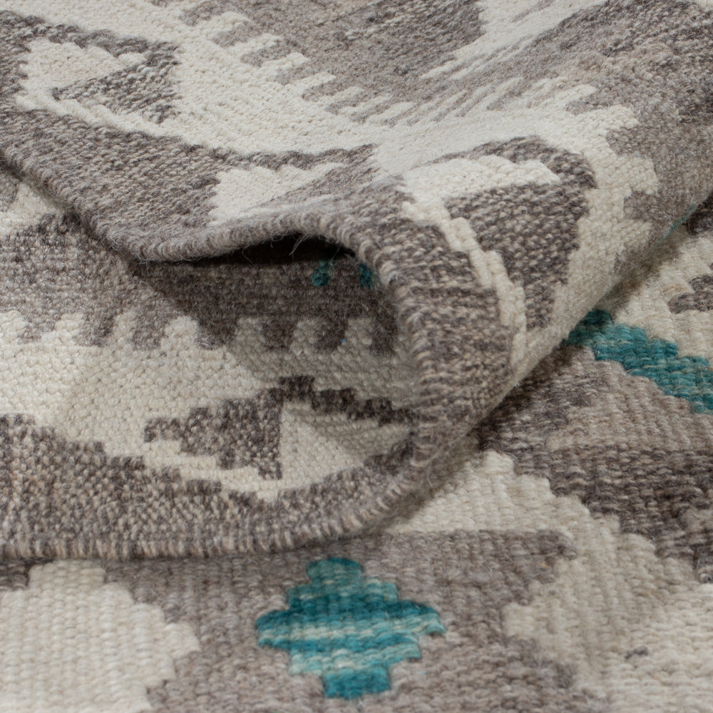 Kelim Rug - Splash - 300 x 253 cm - light green