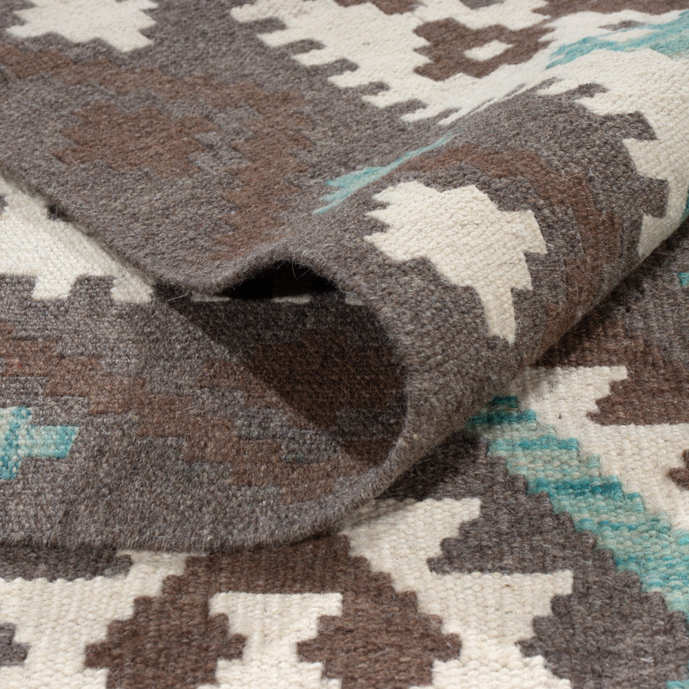 Kelim Rug - Splash - 296 x 205 cm - dark grey