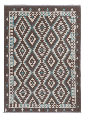 Kelim Rug - Splash - 243 x 176 cm - dark grey