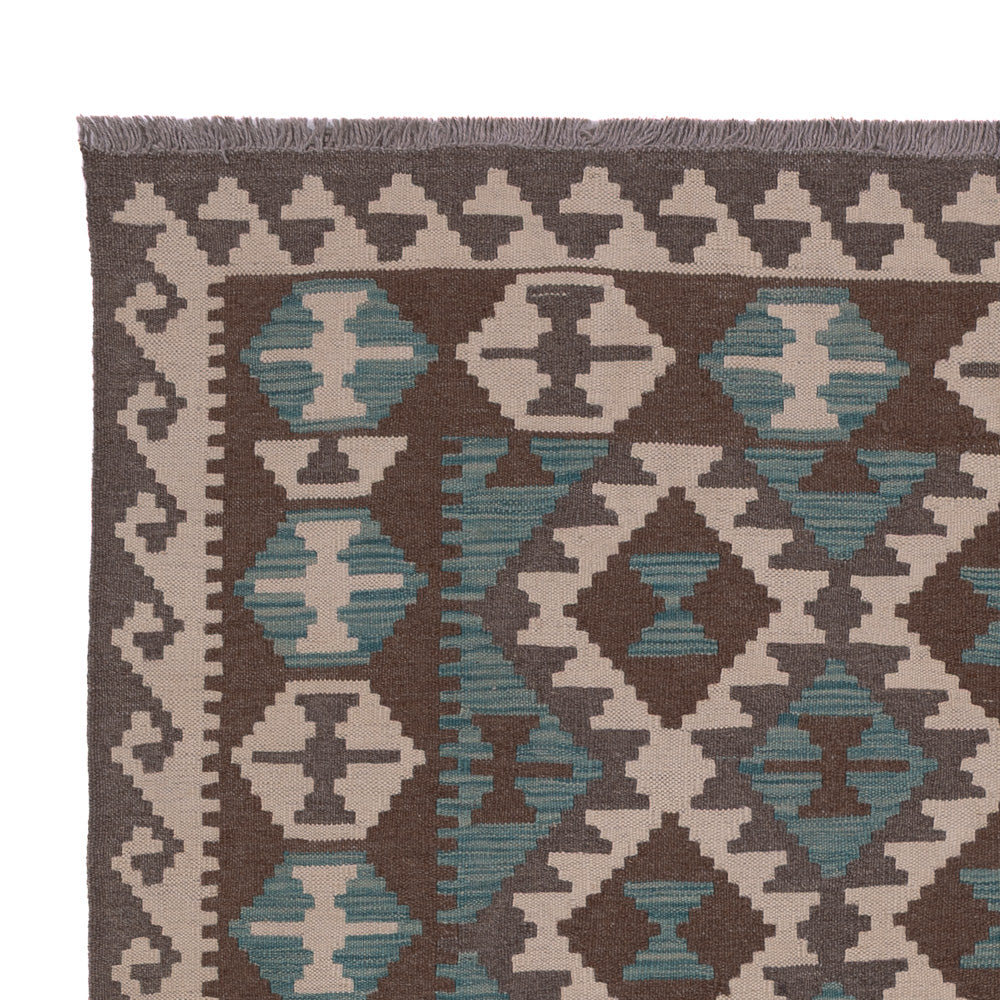 Kelim Rug - Splash - 195 x 151 cm - dark green