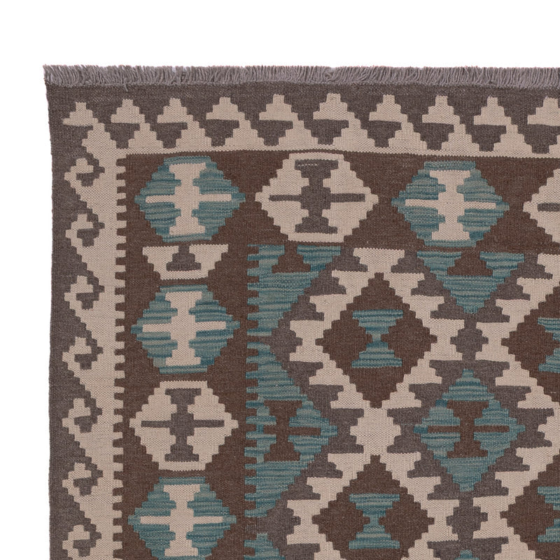 Kelim Rug - Splash - 195 x 151 cm - dark green