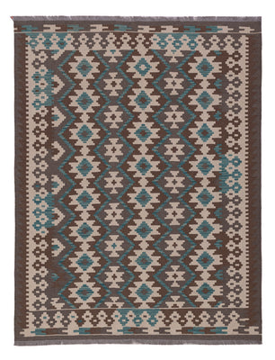 Kelim Rug - Splash - 190 x 147 cm - dark green