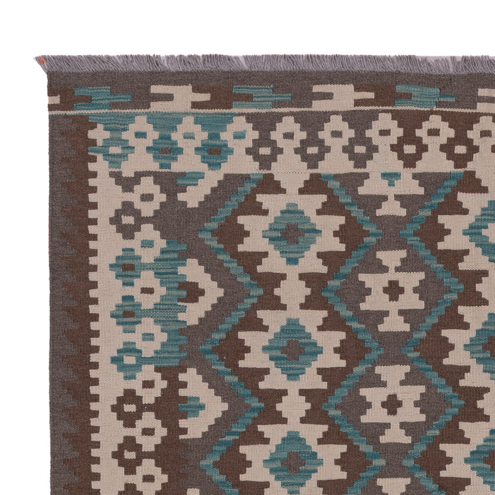 Kelim Rug - Splash - 190 x 147 cm - dark green