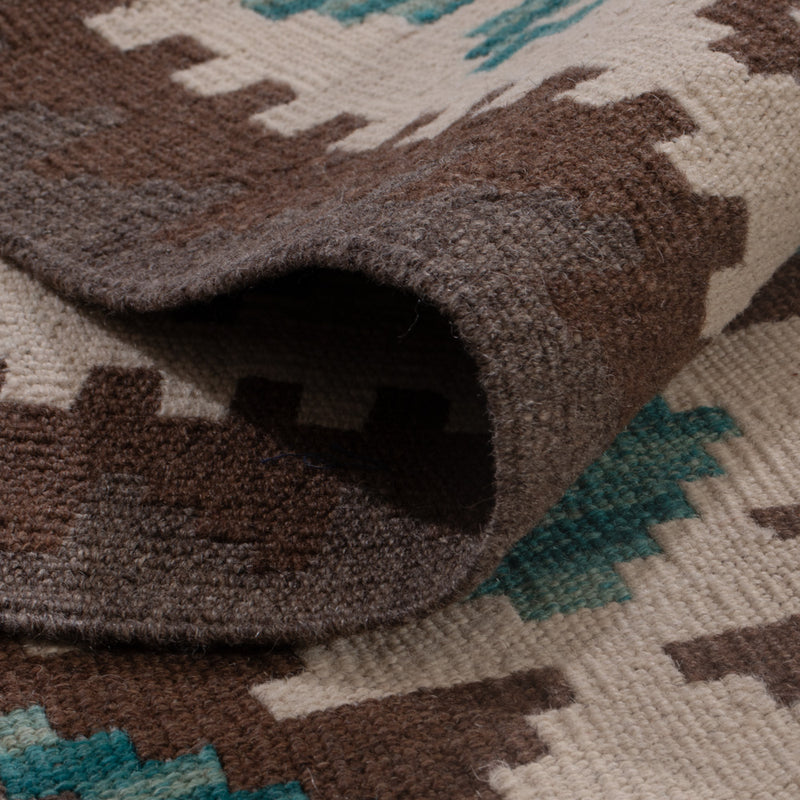 Kelim Rug - Splash - 190 x 147 cm - dark green