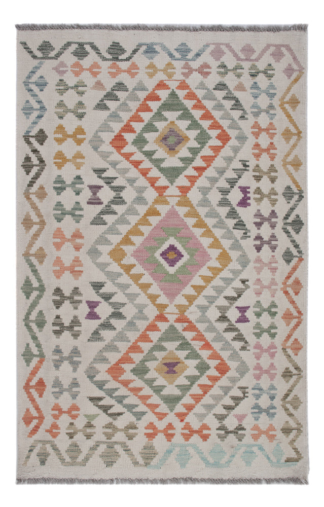 Kelim Rug - Splash - 134 x 87 cm - multicolored
