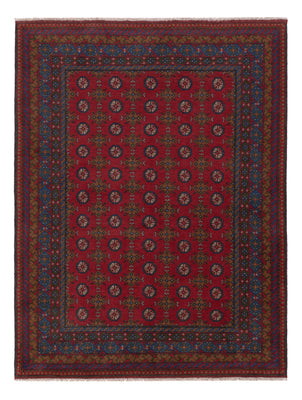 Afghan Rug - Filpa - 196 x 152 cm - dark red