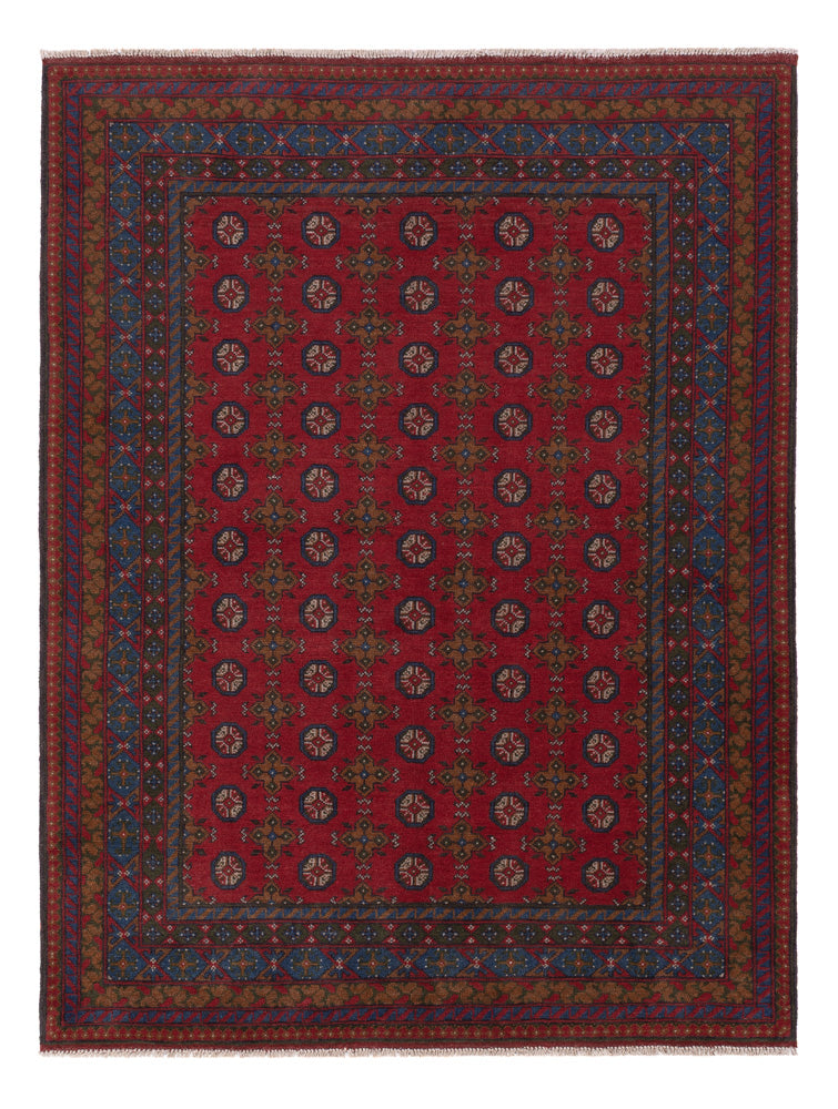 Afghan Rug - Filpa - 196 x 152 cm - dark red
