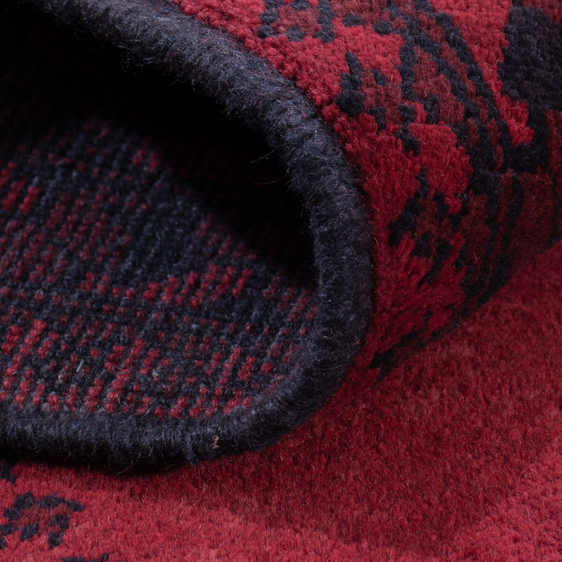 Runner Afghan Rug - Filpa - 293 x 80 cm - red