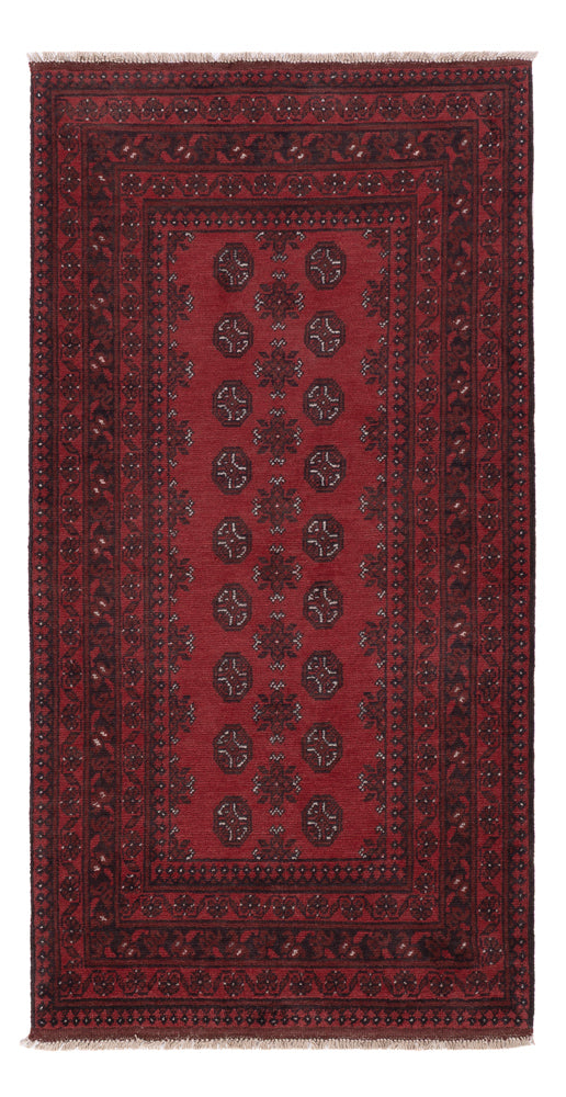 Runner Afghan Rug - Filpa - 194 x 99 cm - dark red