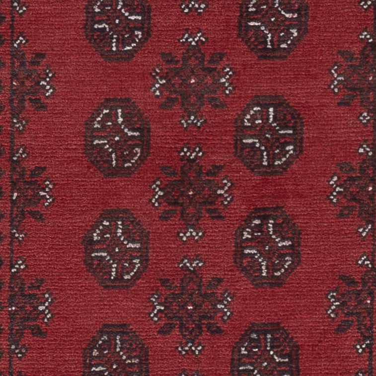 Runner Afghan Rug - Filpa - 194 x 99 cm - dark red