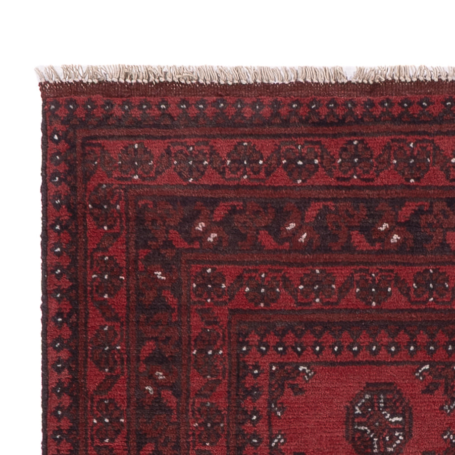Runner Afghan Rug - Filpa - 194 x 99 cm - dark red
