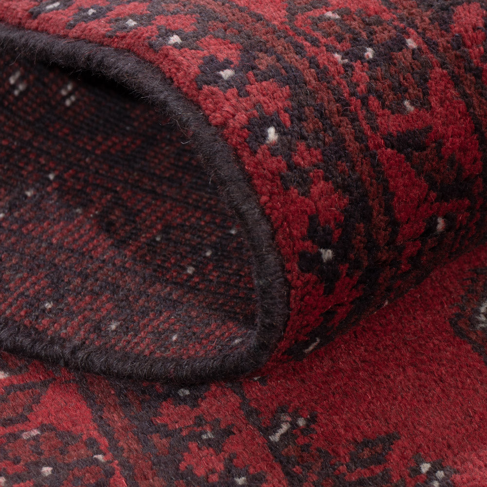 Runner Afghan Rug - Filpa - 194 x 99 cm - dark red