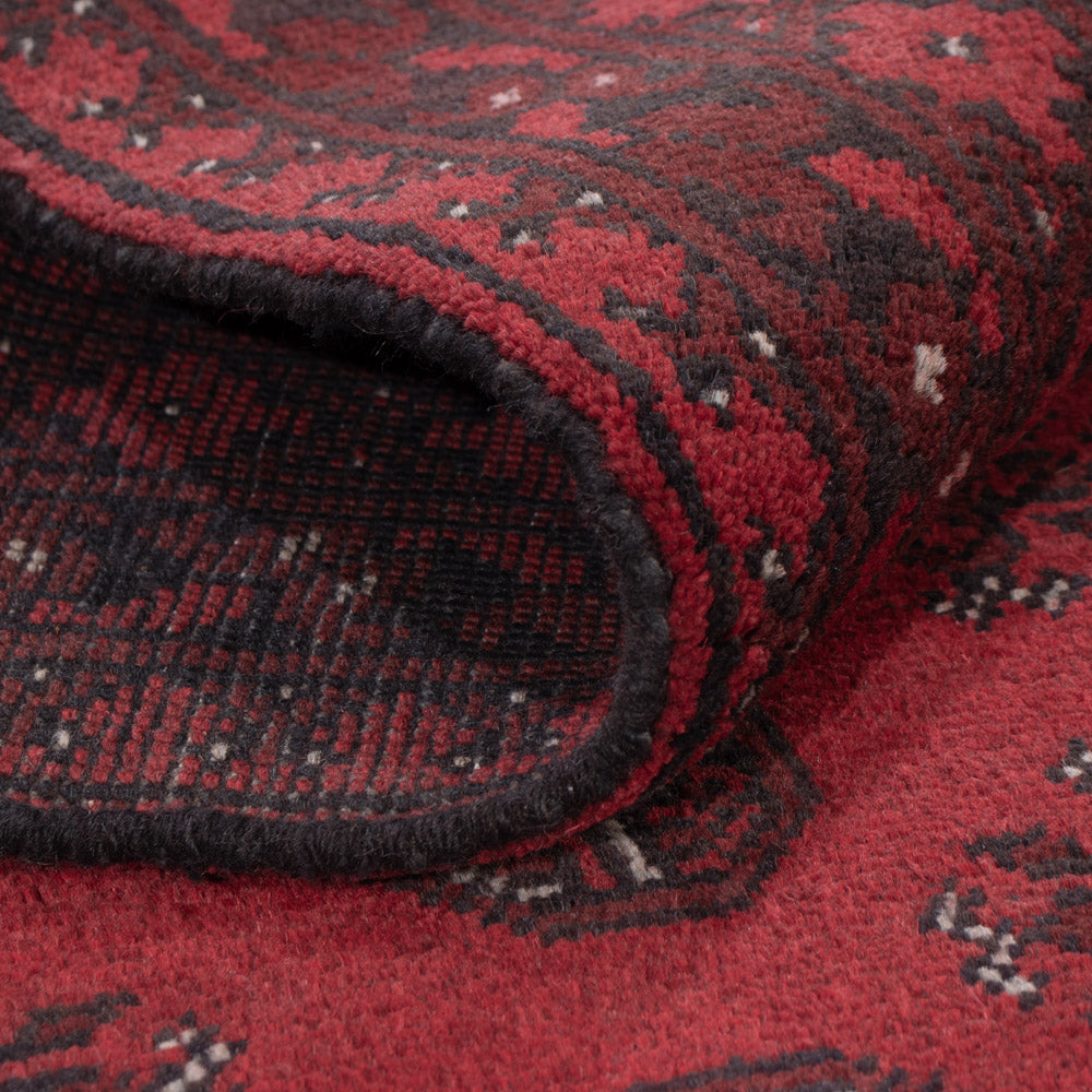 Runner Afghan Rug - Filpa - 197 x 101 cm - dark red