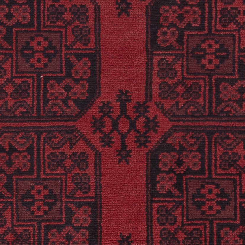 Afghan Rug - Filpa - 198 x 142 cm - dark red