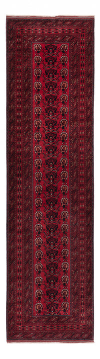 Runner Afghan Rug - 300 x 82 cm - dark red