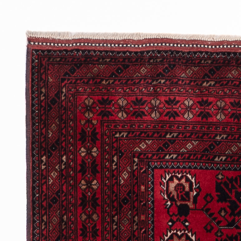 Runner Afghan Rug - 300 x 82 cm - dark red