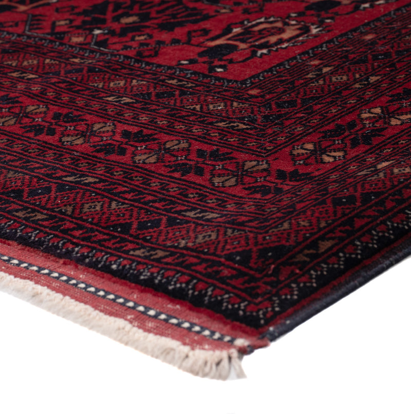 Runner Afghan Rug - 300 x 82 cm - dark red