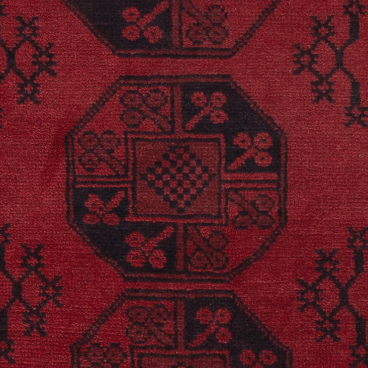 Runner Afghan Rug - Filpa - 187 x 95 cm - dark red