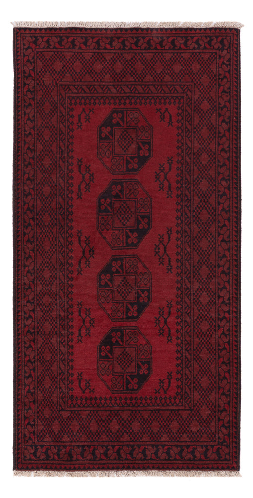 Runner Afghan Rug - Filpa - 194 x 100 cm - dark red
