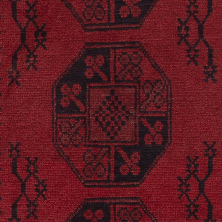 Runner Afghan Rug - Filpa - 194 x 100 cm - dark red