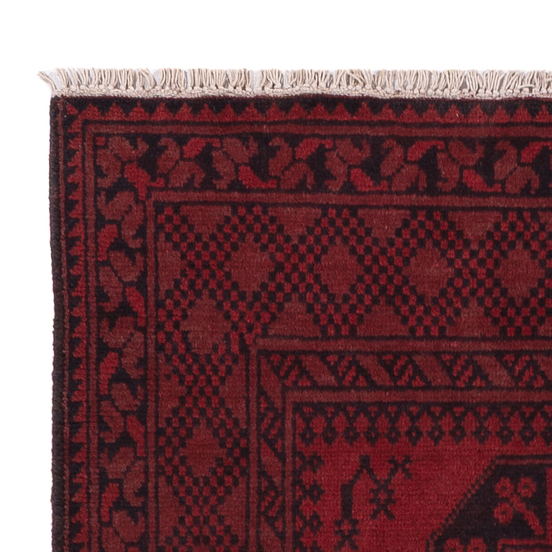 Runner Afghan Rug - Filpa - 194 x 100 cm - dark red