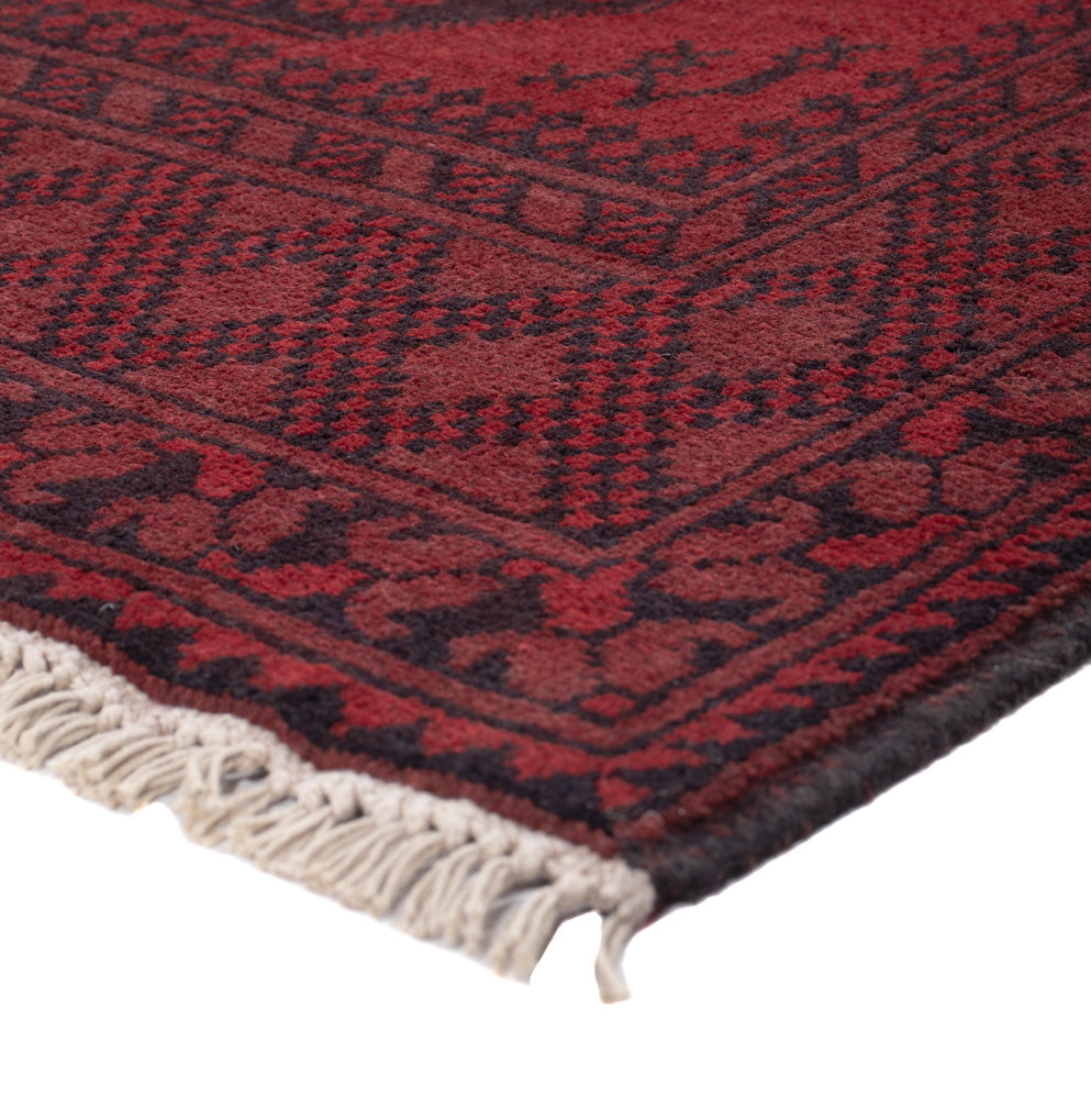 Runner Afghan Rug - Filpa - 194 x 100 cm - dark red