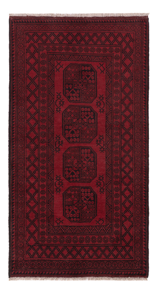 Runner Afghan Rug - Filpa - 189 x 102 cm - dark red