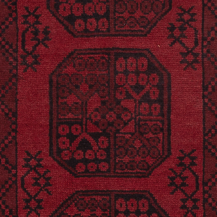 Runner Afghan Rug - Filpa - 189 x 102 cm - dark red