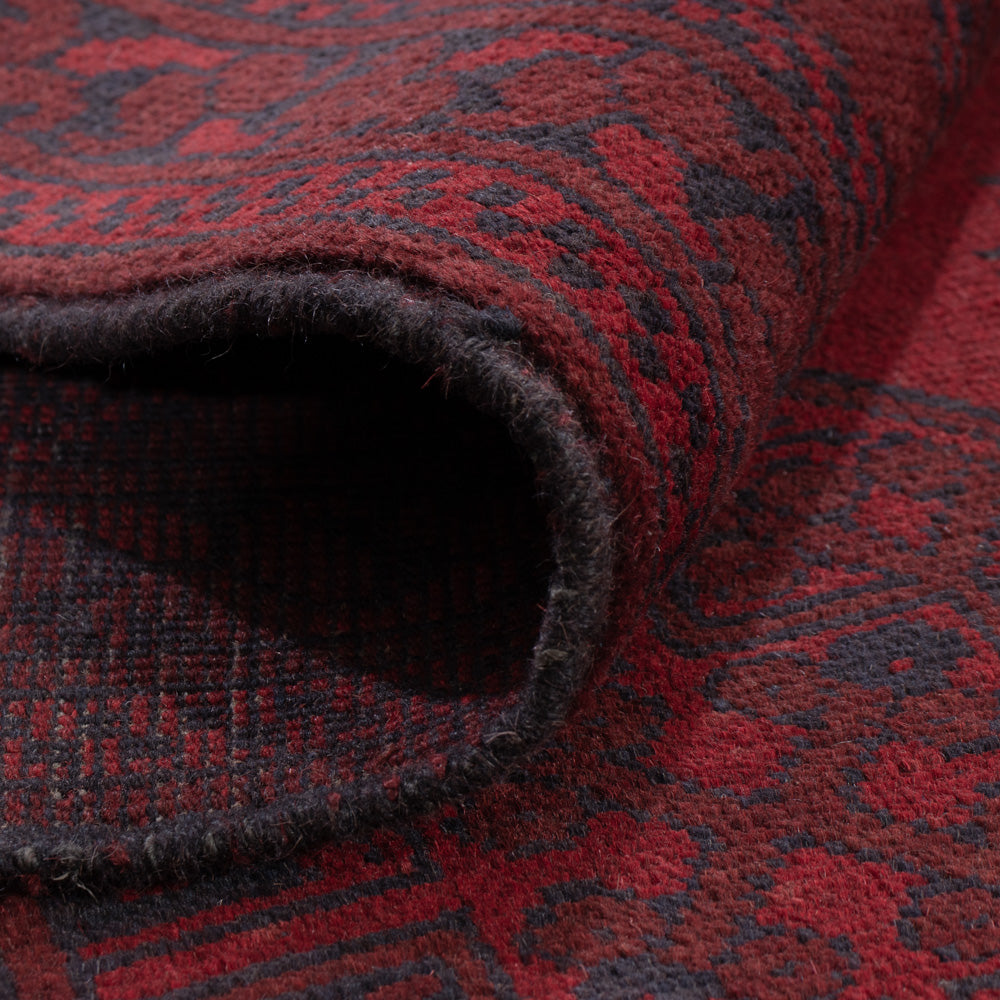 Afghan Rug - Filpa - 193 x 150 cm - dark red