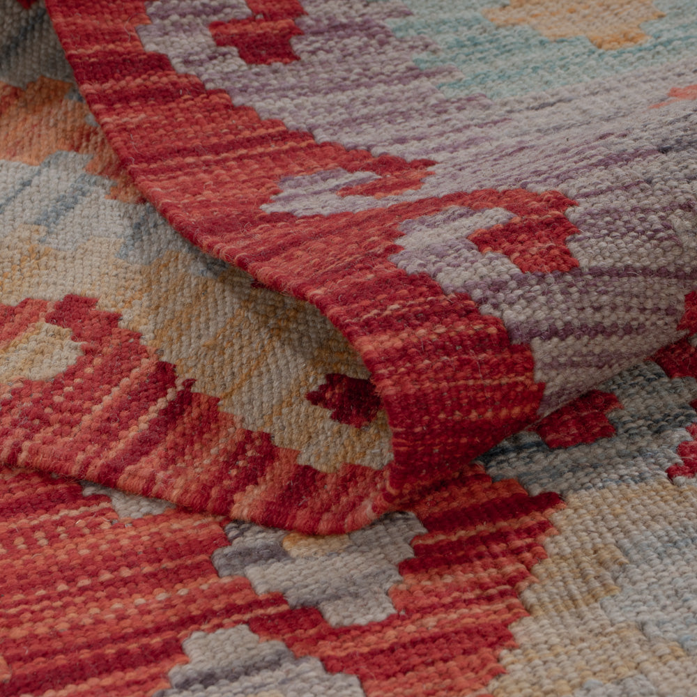 Runner Kelim Rug - Splash - 287 x 80 cm - dark beige