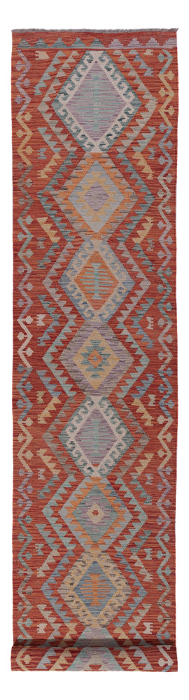 Runner Kelim Rug - Splash - 404 x 80 cm - multicolored