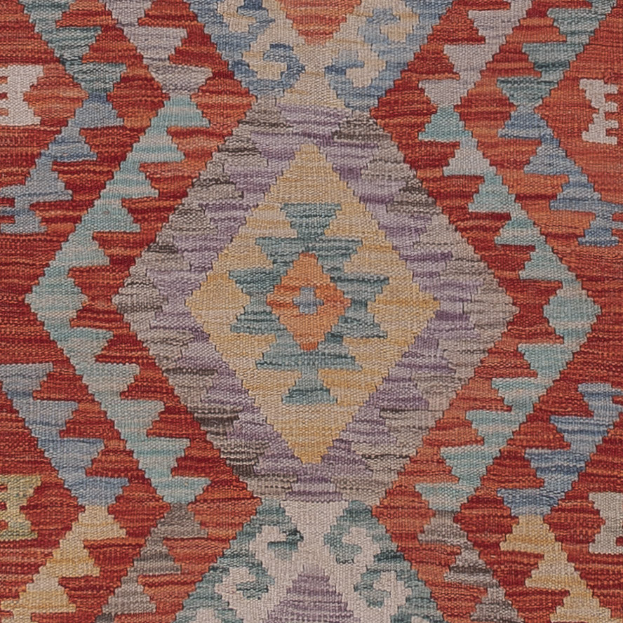 Runner Kelim Rug - Splash - 404 x 80 cm - multicolored