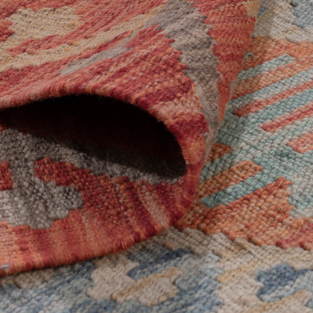 Runner Kelim Rug - Splash - 404 x 80 cm - multicolored