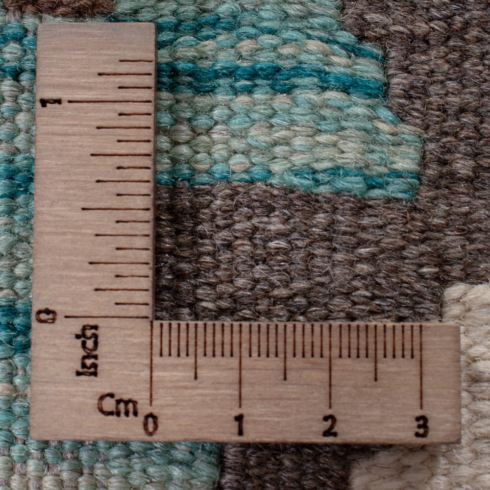 Runner Kelim Rug - Splash - 303 x 78 cm - dark green