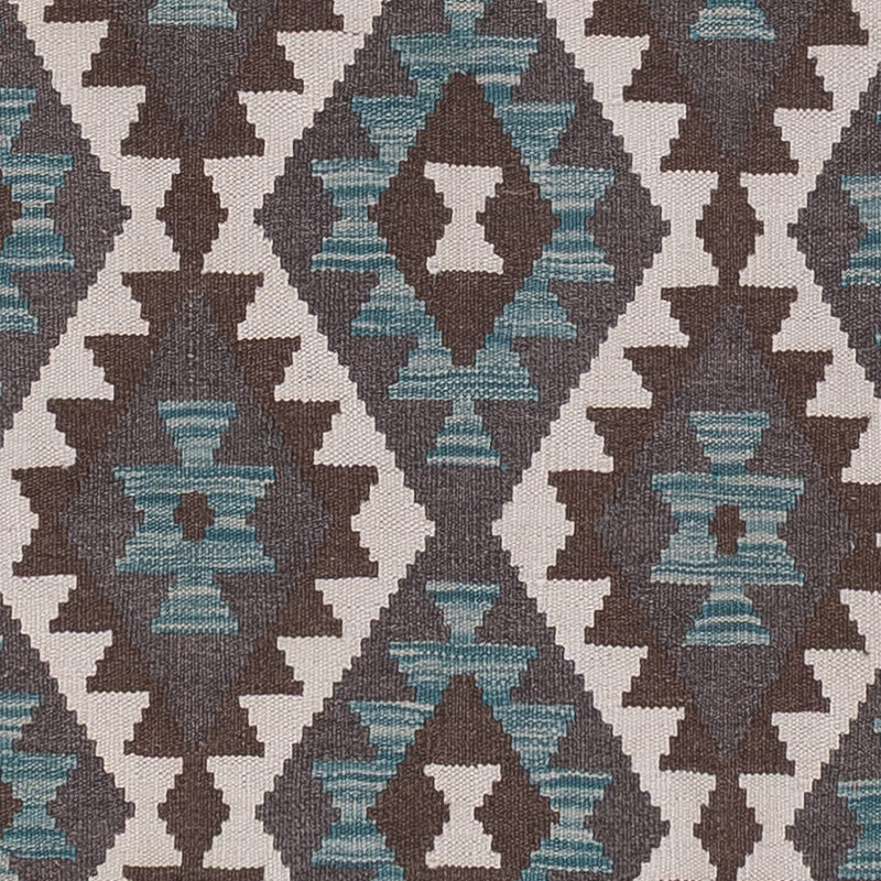 Runner Kelim Rug - Splash - 288 x 80 cm - dark green