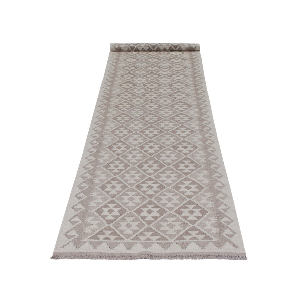 Runner Kelim Rug - Splash - 393 x 81 cm - dark grey