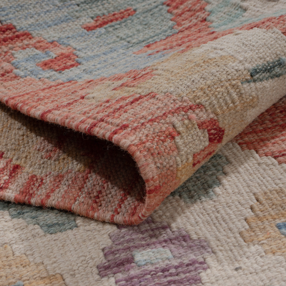 Runner Kelim Rug - Splash - 295 x 82 cm - multicolored