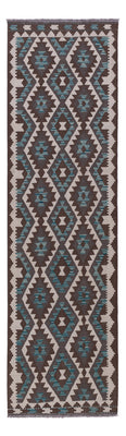 Runner Kelim Rug - Splash - 297 x 82 cm - dark green