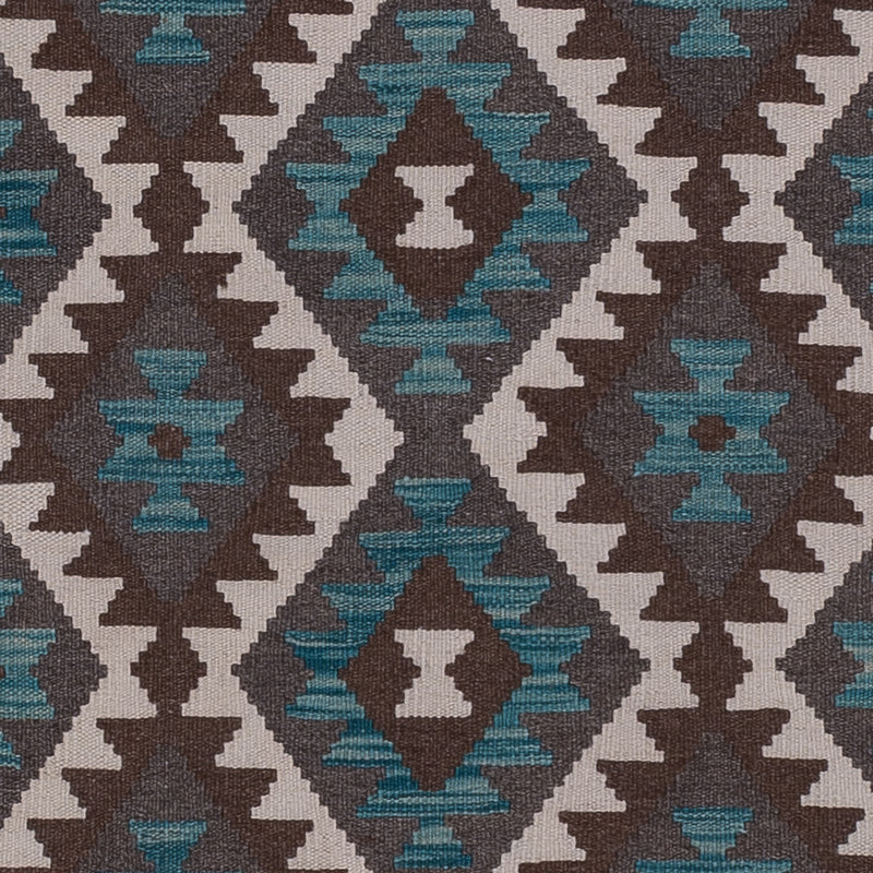 Runner Kelim Rug - Splash - 303 x 83 cm - dark green