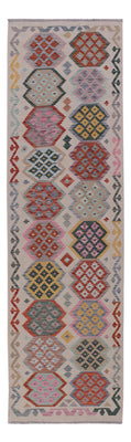 Runner Kelim Rug - Splash - 299 x 87 cm - multicolored