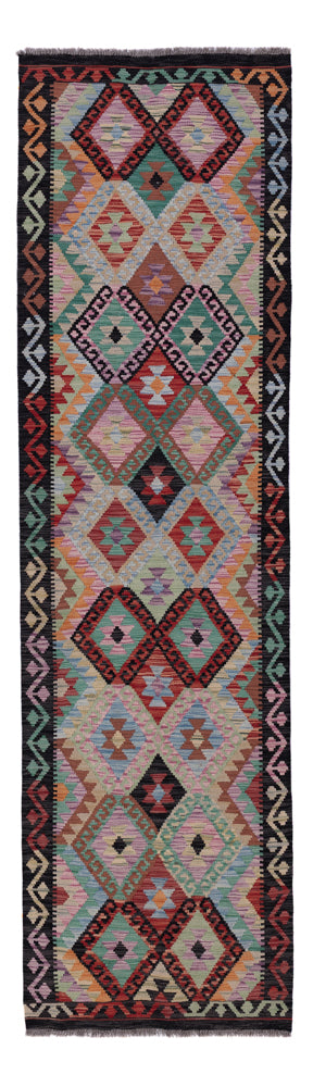 Runner Kelim Rug - Splash - 305 x 87 cm - multicolored