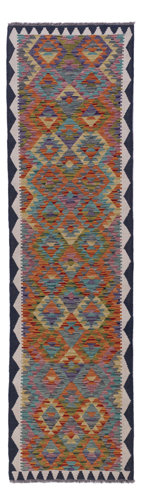 Runner Kelim Rug - Splash - 297 x 75 cm - multicolored