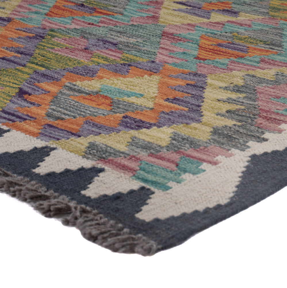 Runner Kelim Rug - Splash - 297 x 75 cm - multicolored
